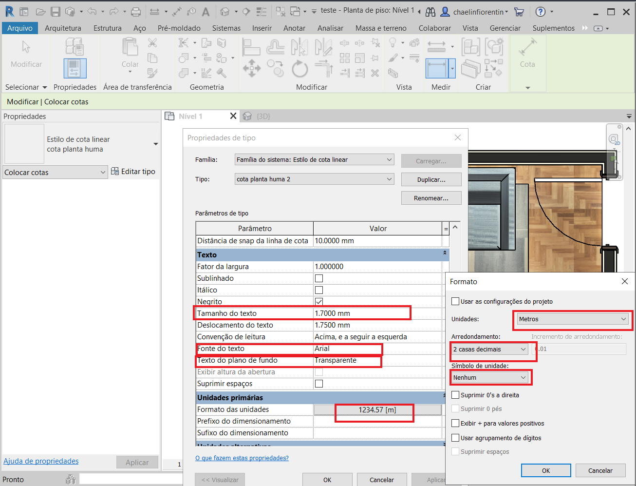 planta humanizada no Revit