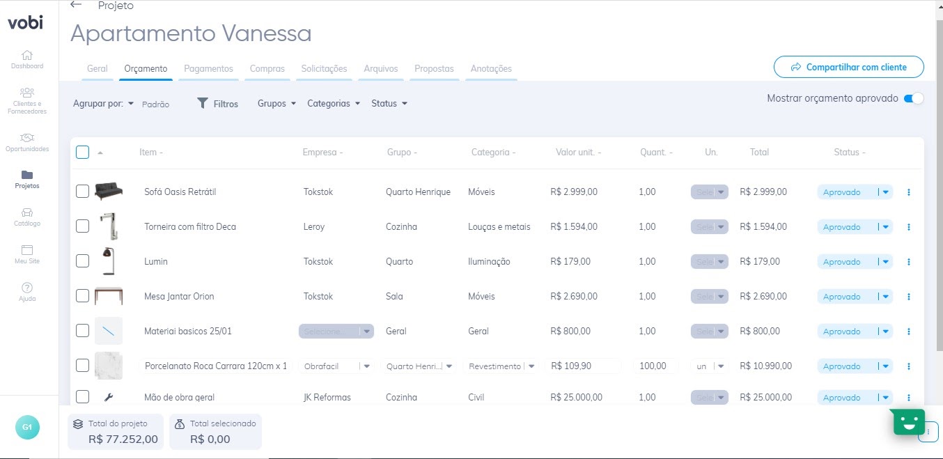 gestão de compras