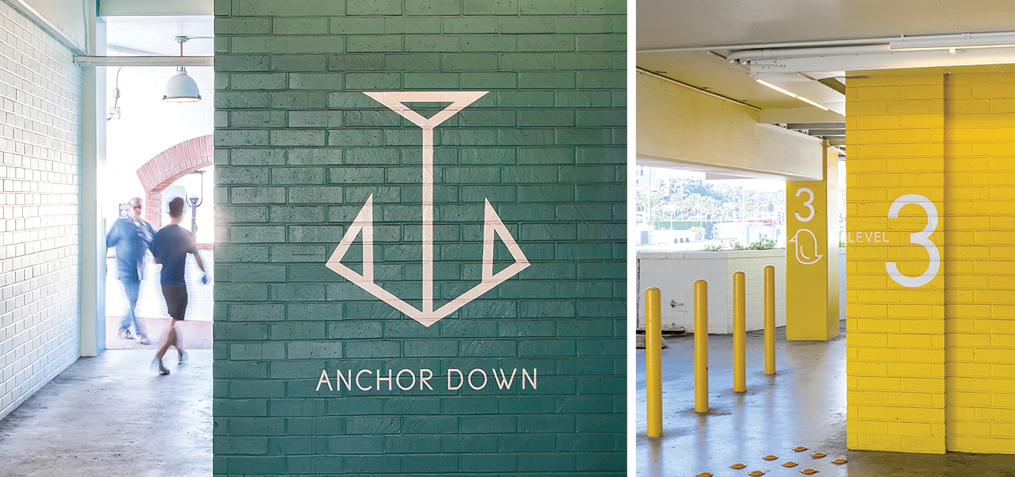 Lido Marina Village Newport Beach graphic architectural design parking garage