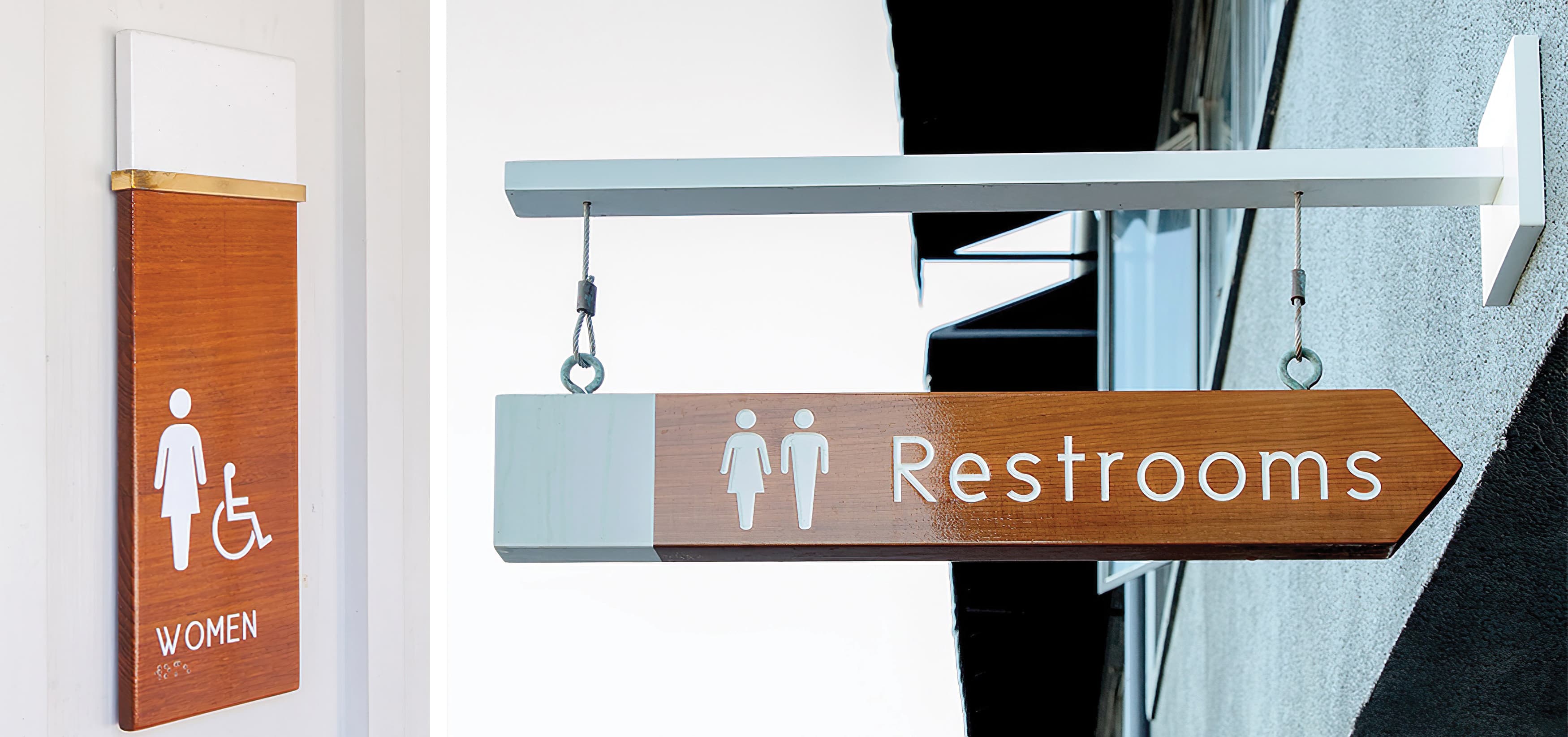 Lido Marina Village Newport Beach pedestrian wayfinding design and restroom signage