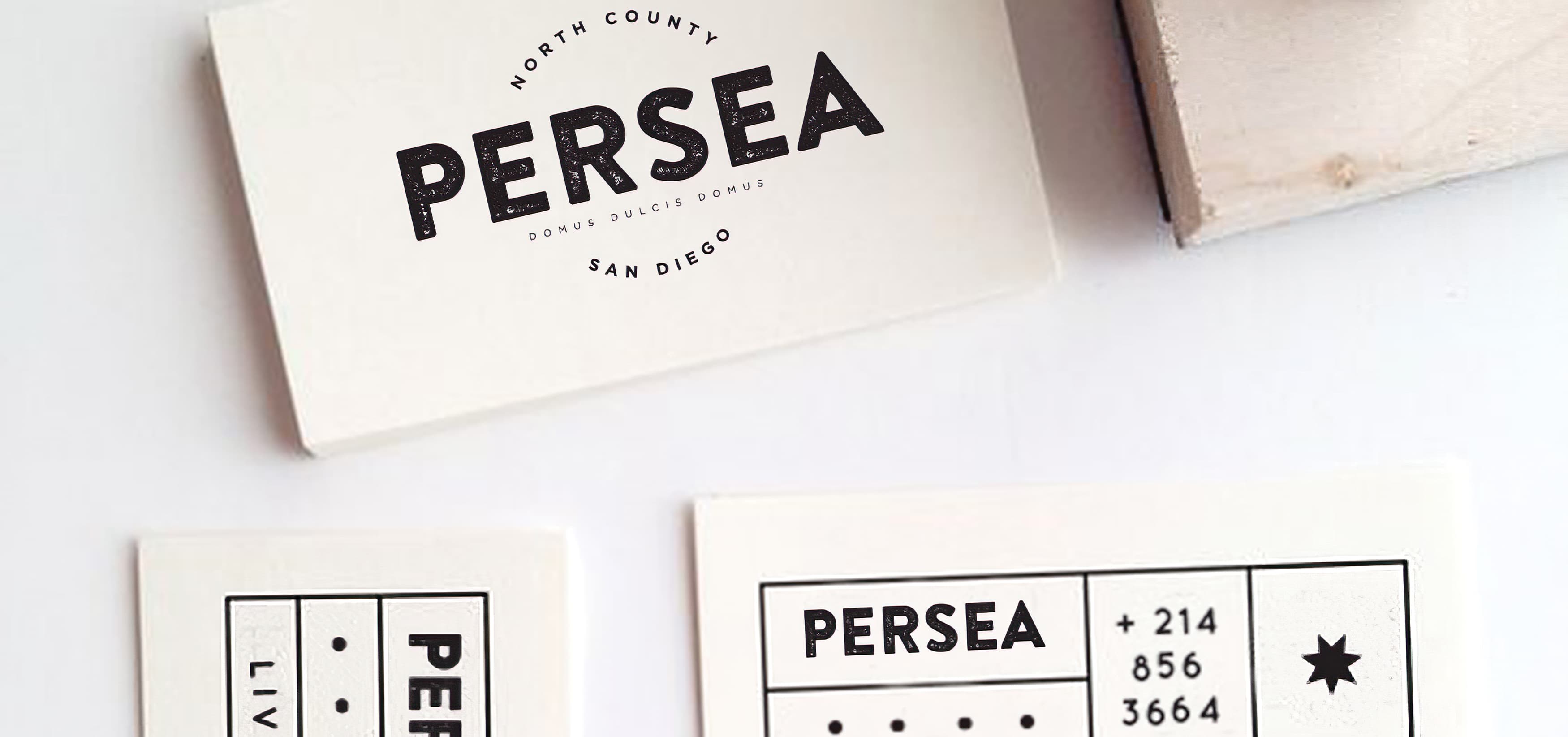 Persea, a mixed-use retail and residential development in Vista, California. Branding and Logo Design.