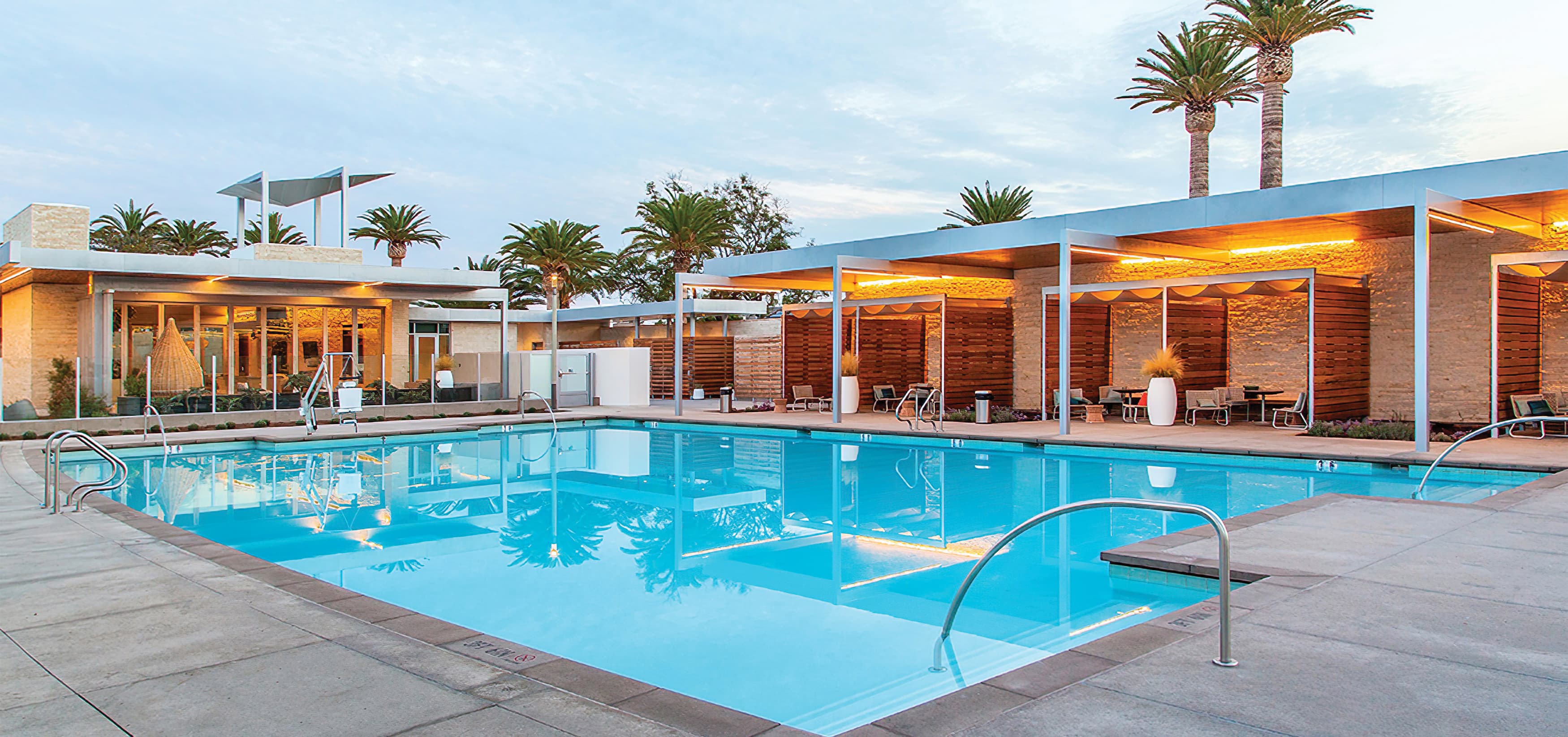 The Pools, a residential community park in Irvine, California. RSM Design prepared identity signage and regulatory signage.