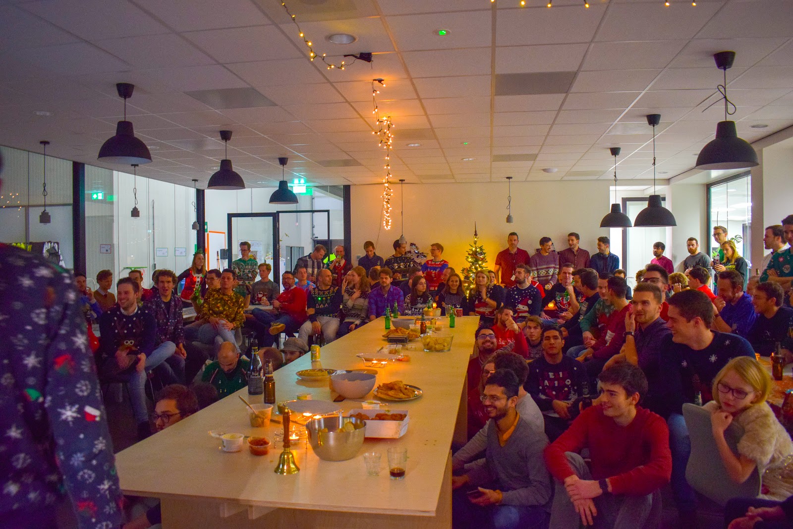 Lightyear's team gathering for a Christmas party at the office
