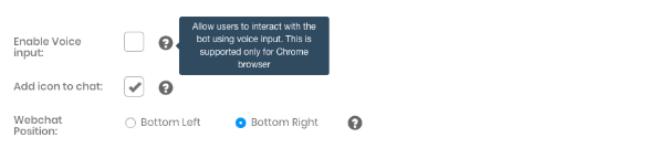 Speak to the chatbot and use your voice feature with engati