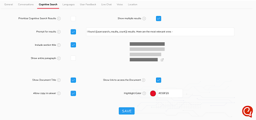 Engati Cognitive Search Dashboard