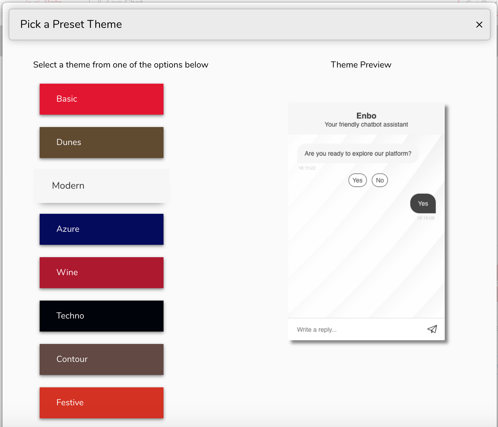 chatbot themes