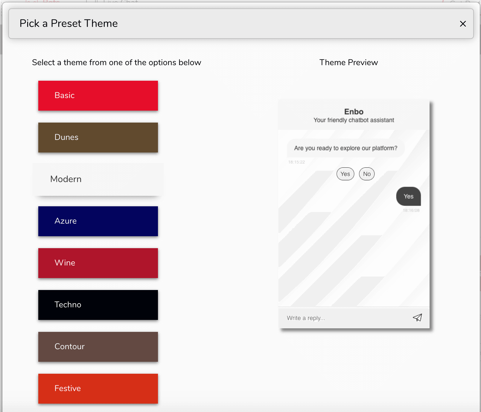 chatbot themes