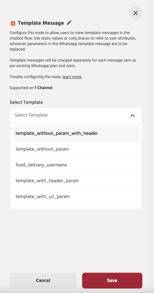 Using the Template Message Node on Engati