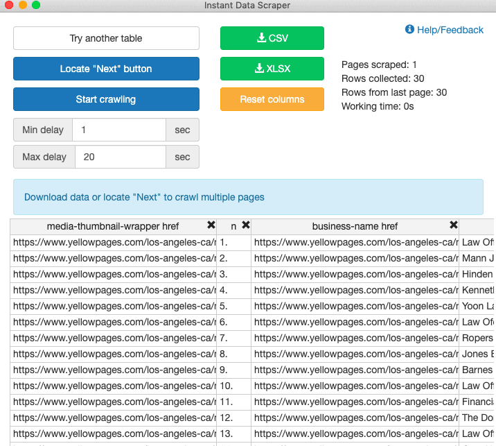 Instant Data Scraper