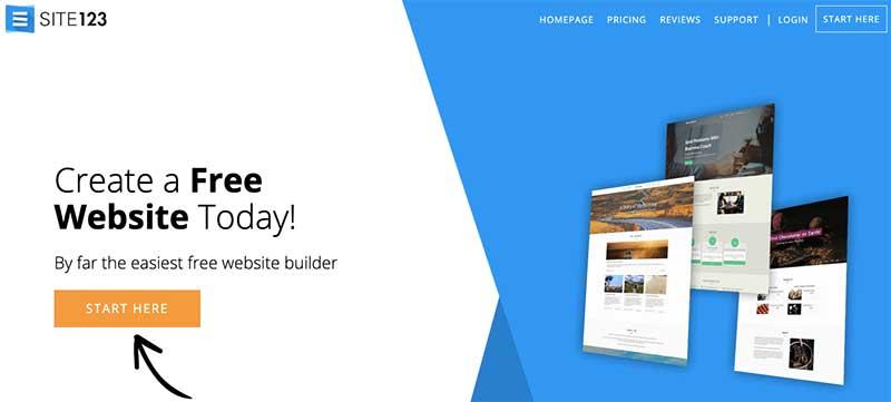 Site123 Homepage