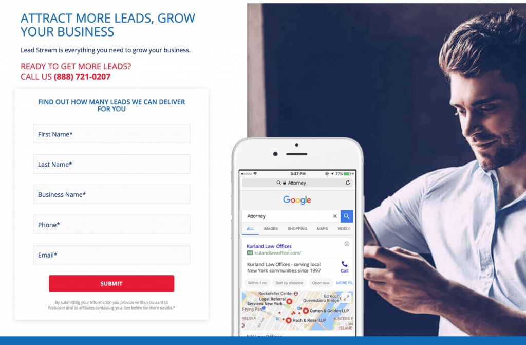 web.com review seo features
