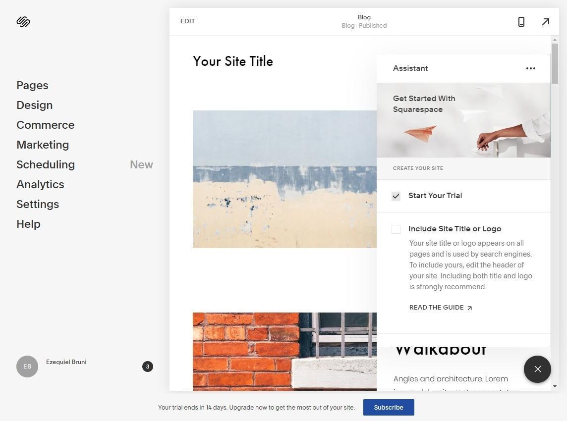 Squarespace - free trial