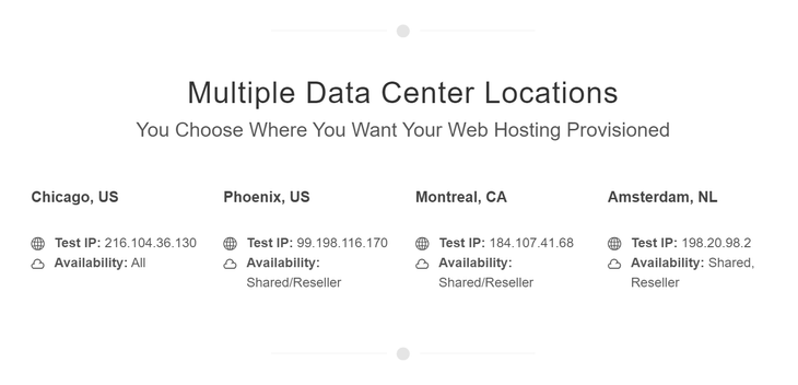 Emplacements des datacenters greengeeks