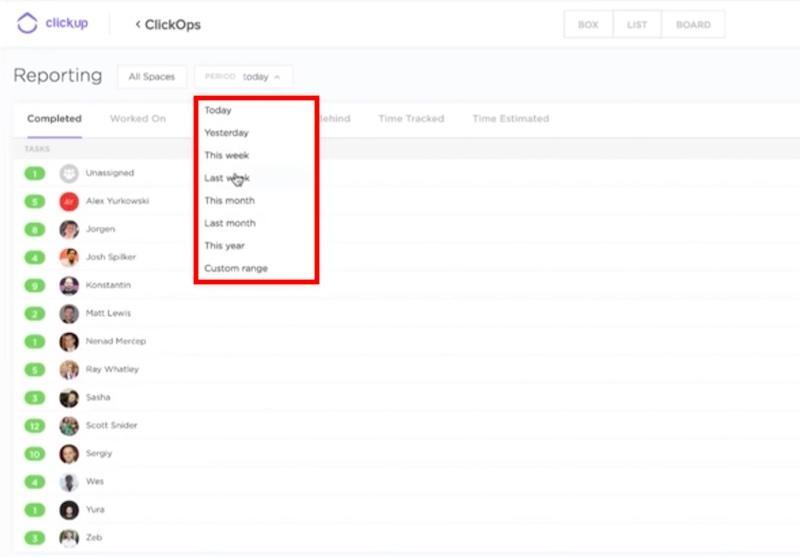 ClickUp reporting