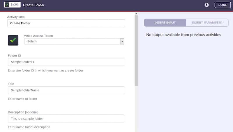 Create a folder: project management
