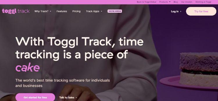 toggl track homepage