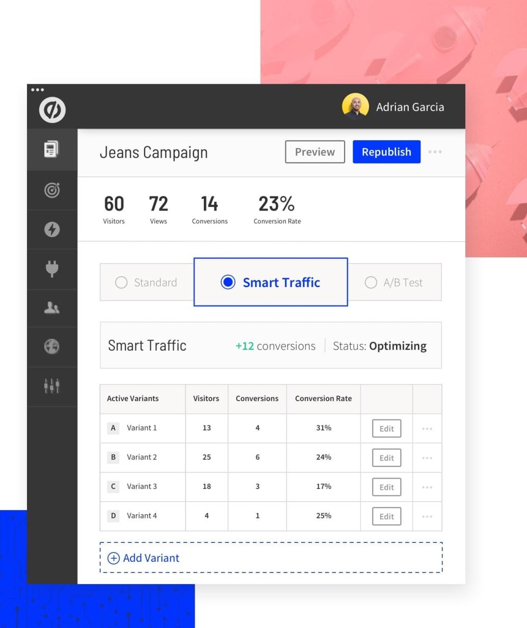 Unbounce - smart traffic