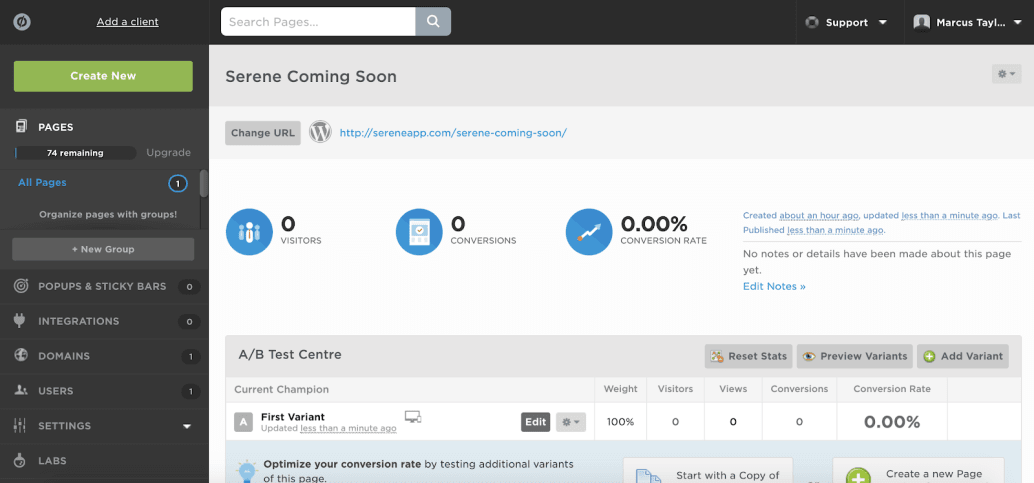Unbounce - configuration
