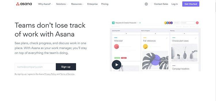 Asana Homepage