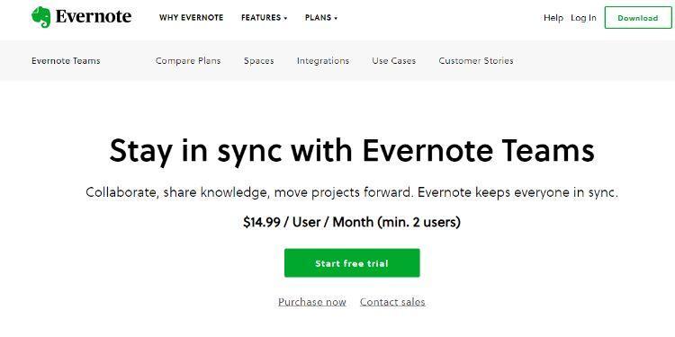 evernote homepage