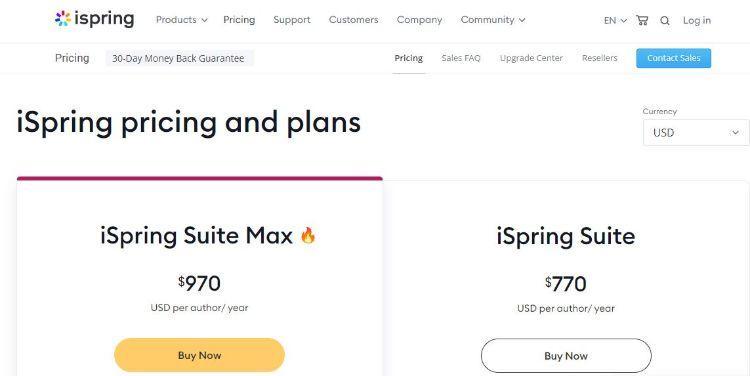 iSpringLearn pricing
