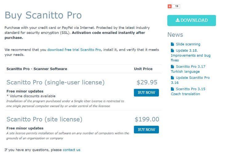 Scanitto Pro pricing