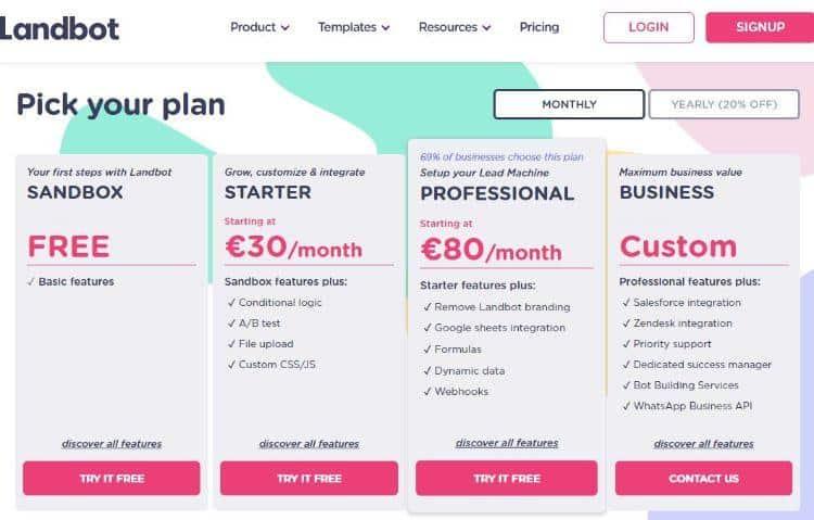 landbot pricing