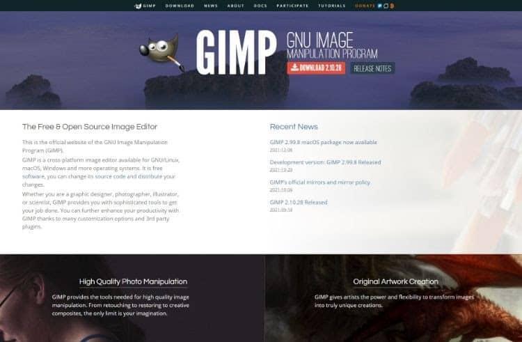 gimp-homepage