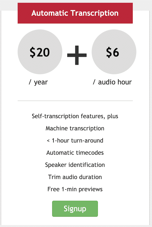 transcribe pricing 2