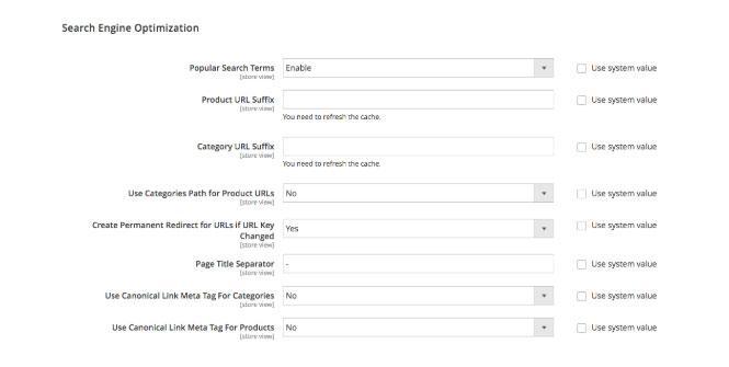 Product URL Suffix and Category URL Suffix