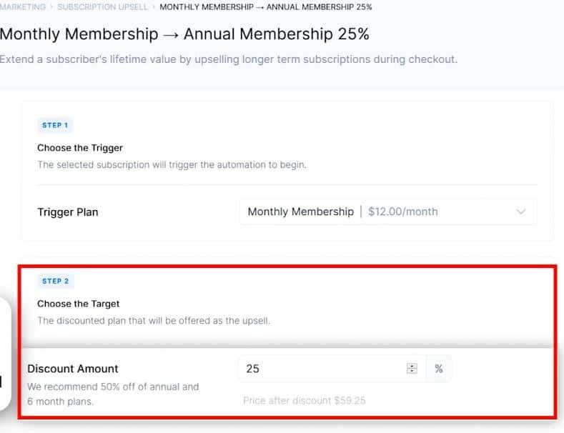 Subscription upsells