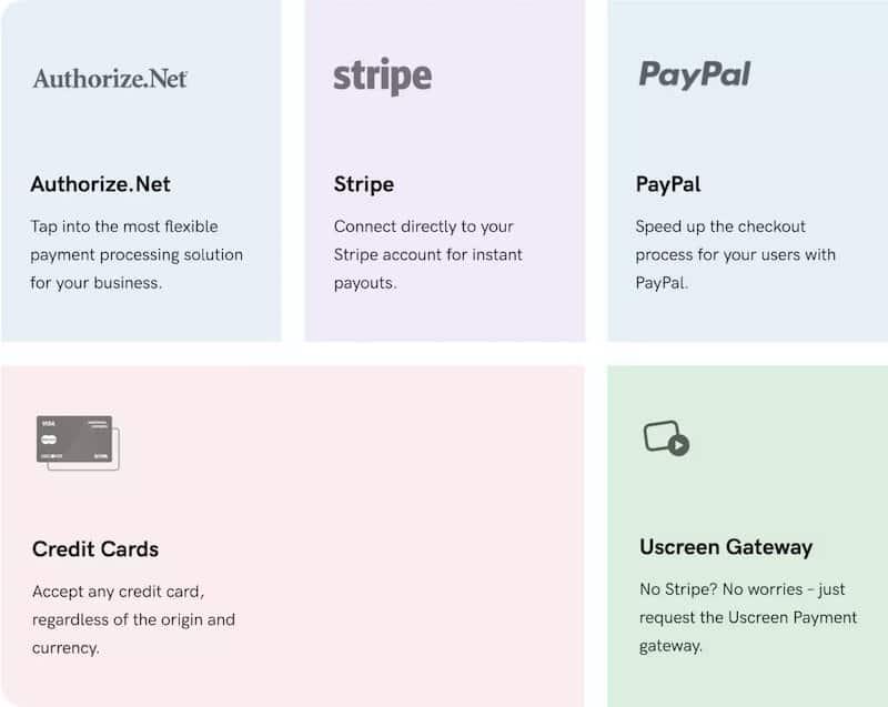 Uscreen payment gateways