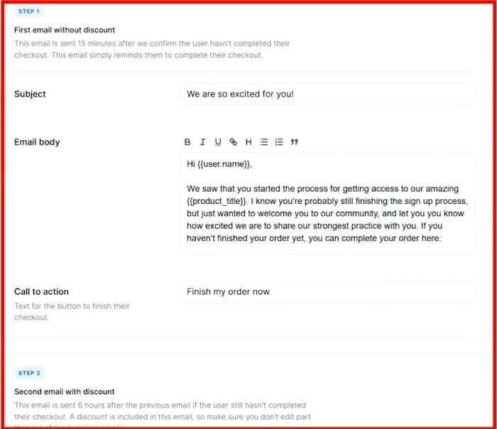 abandoned emails