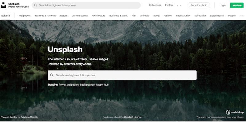 Sites With Free Stock Photos: Unsplash