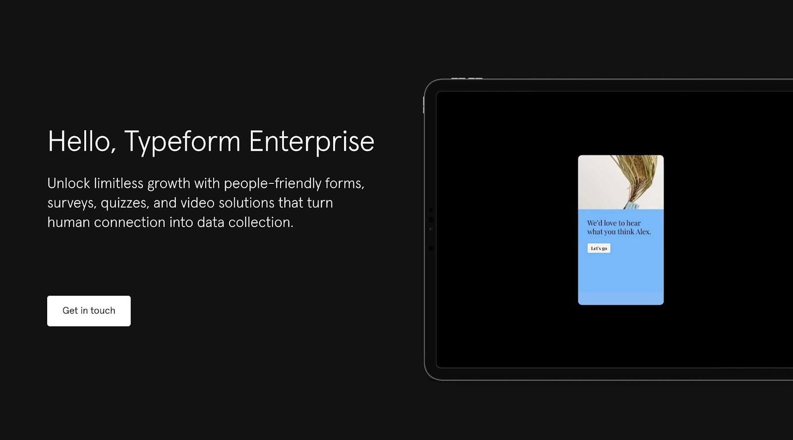 Typeform's Enterprise plan