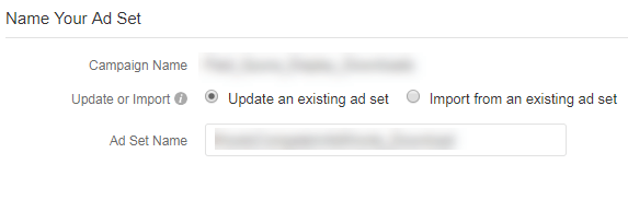 naming an ad set in quora