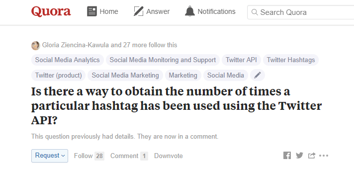Editing topics assigned to a given Quora question.