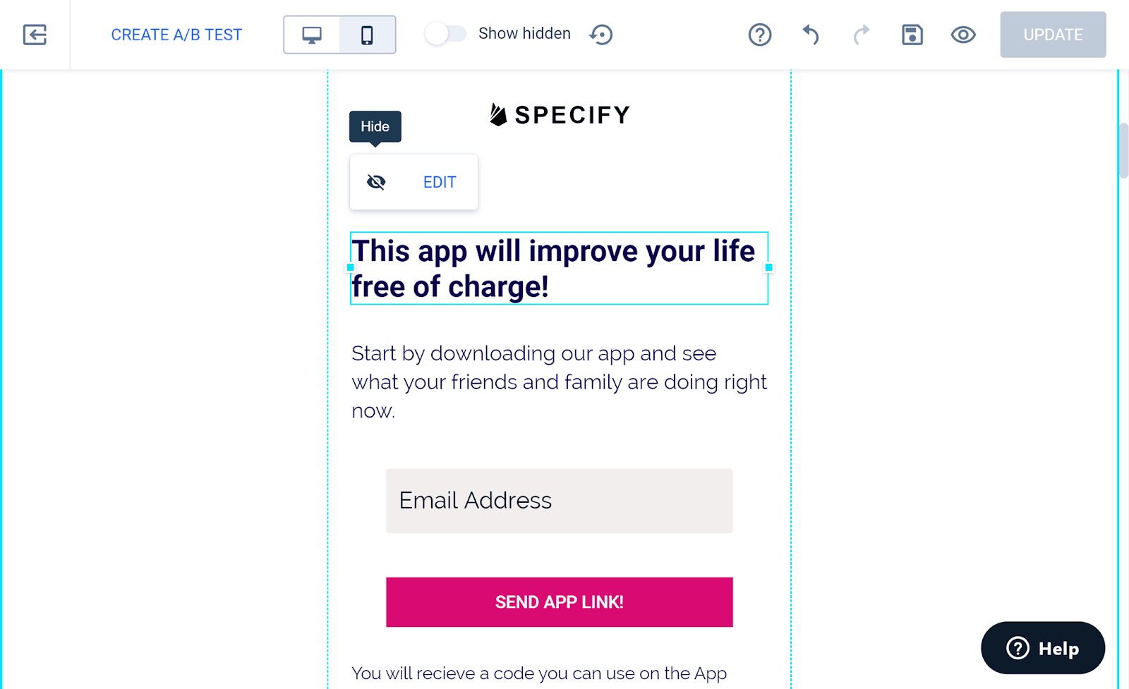 Page Builder Mobile View