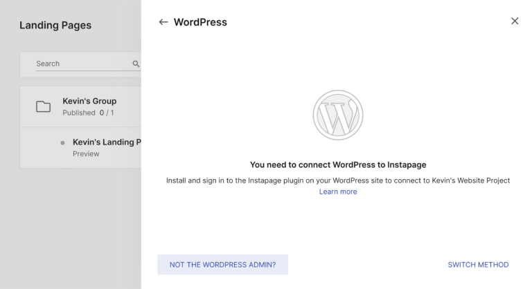 Not the WordPress Admin