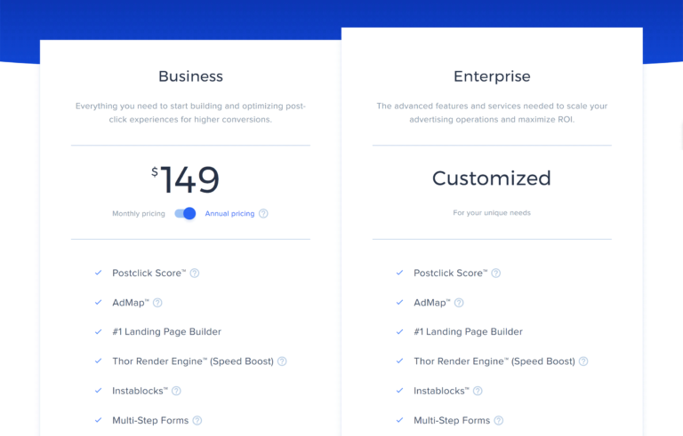 Instapage Pricing