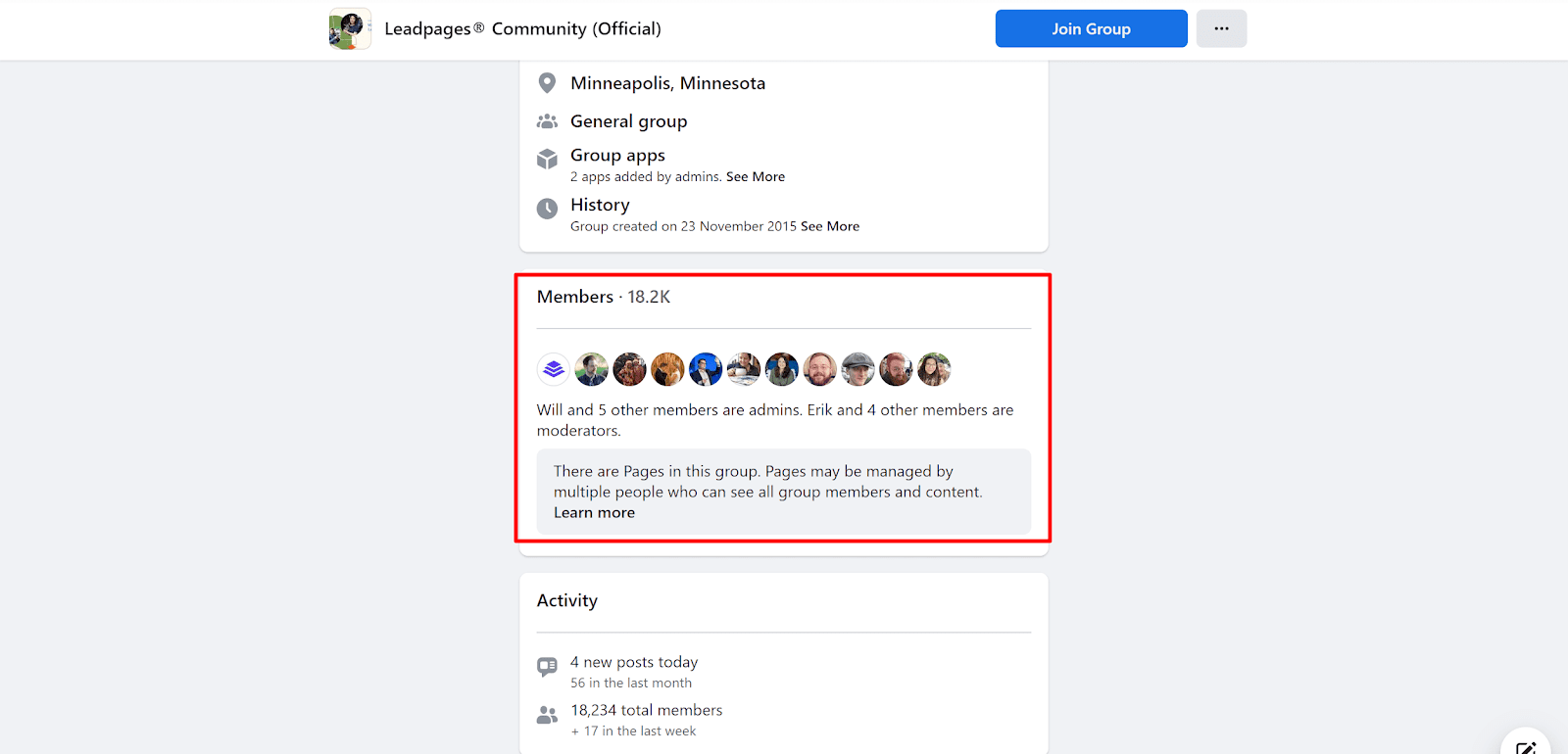 LeadPages community group