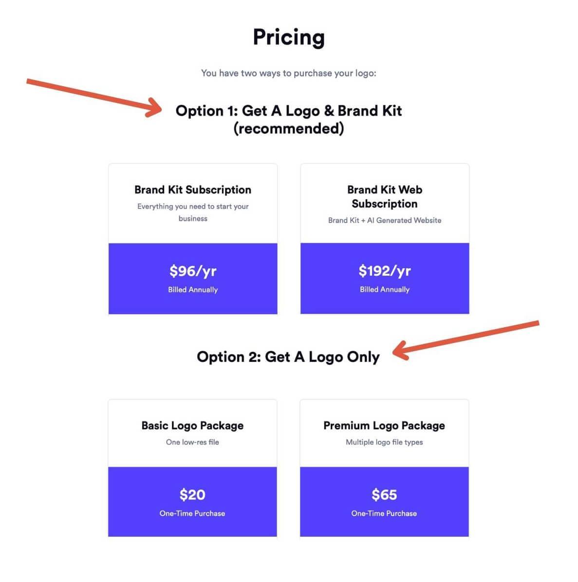 Looka pricing