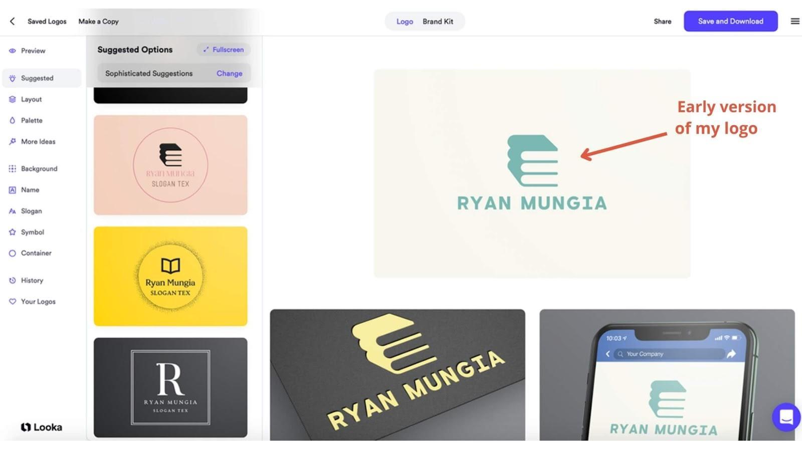 Looka logo process