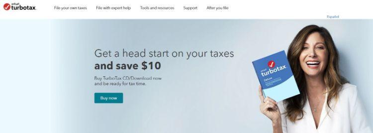 Intuit TurboTax homepage