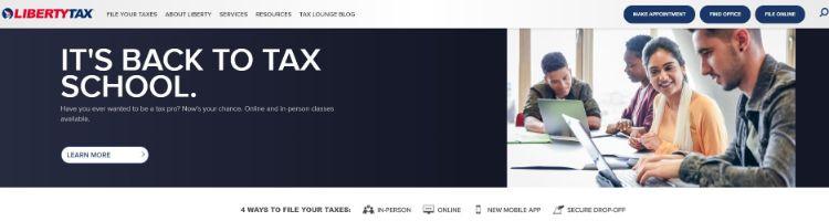 Liberty Tax homepage