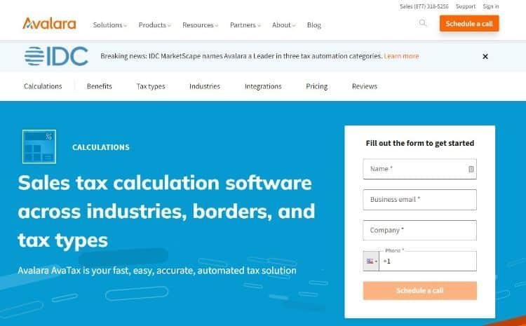 AvaTax homepage