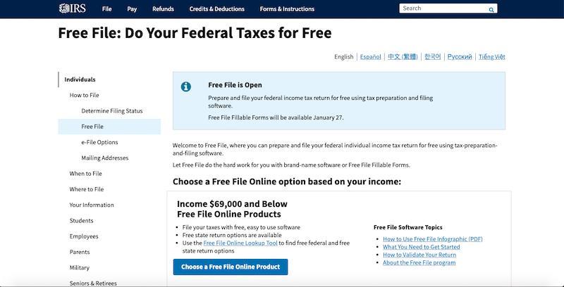 Free File: File Federal Taxes For Free