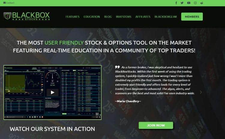 blackbox stock homepage