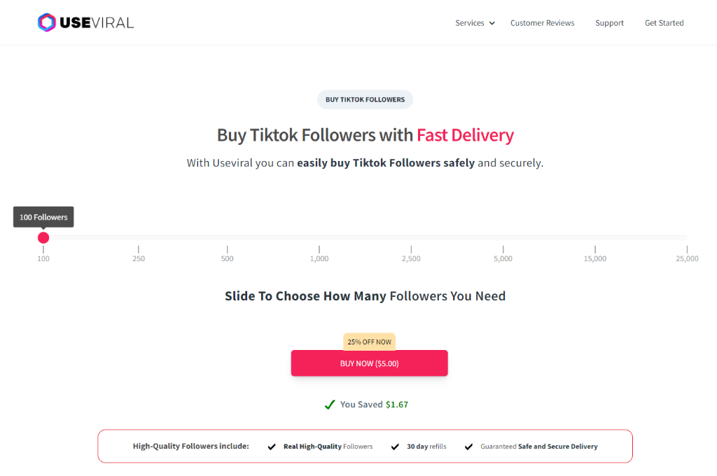 UseViral Buy Tiktok Followers