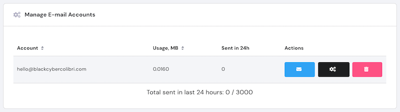 Email management in Hostinger control panel